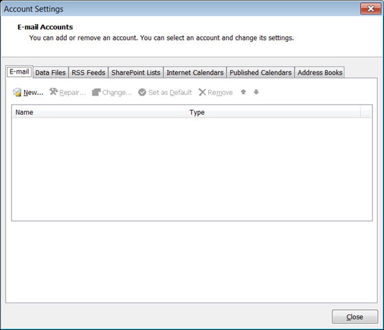 Email Account Settings